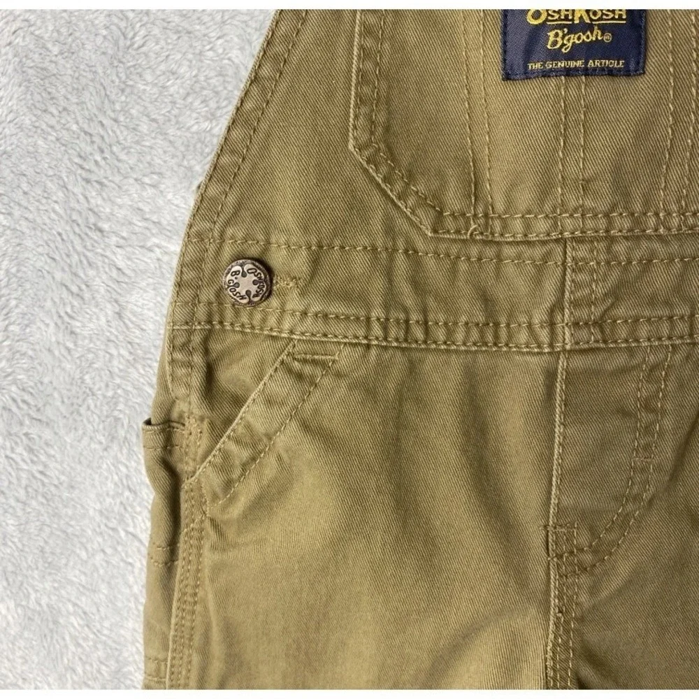 OshKosh B'gosh Overalls 9 Months Baby Boys Olive Green Elephant‎ Patch Baby